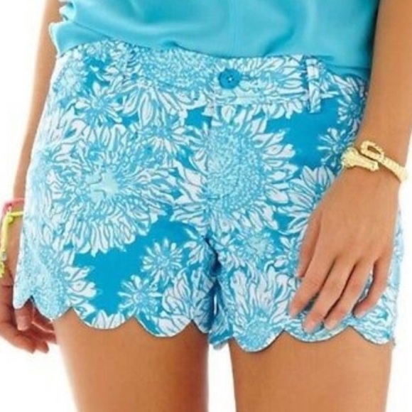 Lilly Pulitzer Pants - Lilly Pulitzer Ariel Blue Lion Buttercup Shorts Women’s Size 0